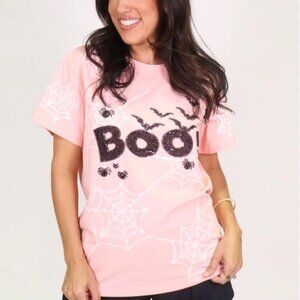 Pink Boo Sequin Tee